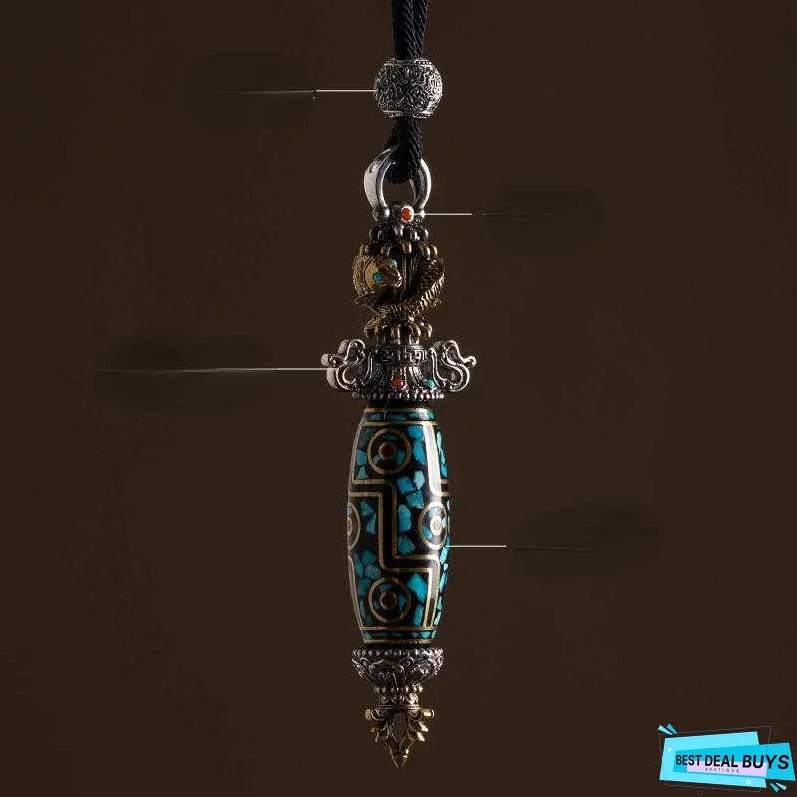 Handmade Jewelry S925 Sterling Silver Diamond Pestle Celestial Bead Pendant for Necklaces, Personalized Trendy Retro Jewelry