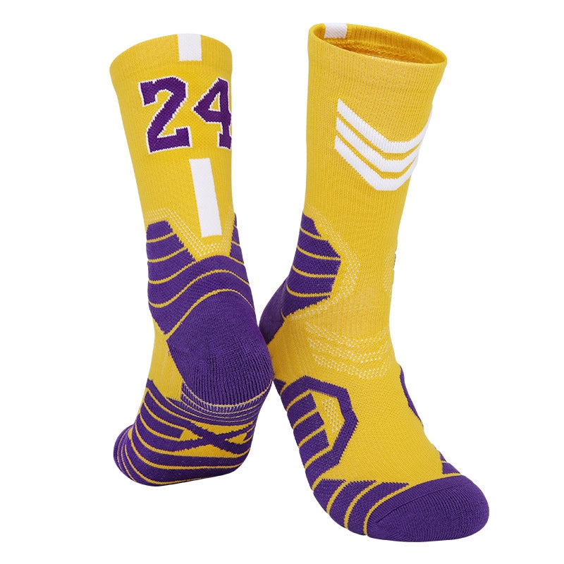 Curry Professional Basketball Socks Men’s High-top Breathable Combat Socks Training Mid-calf Socks Non-slip Sports Socks Men’s