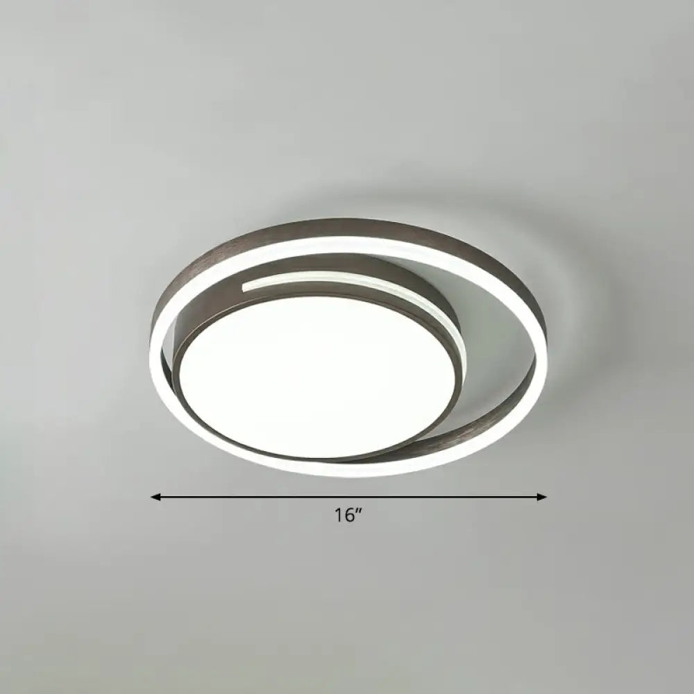 Nordic Led Flush Mount Lamp In White For Modern Corridors / 16&rsquo;