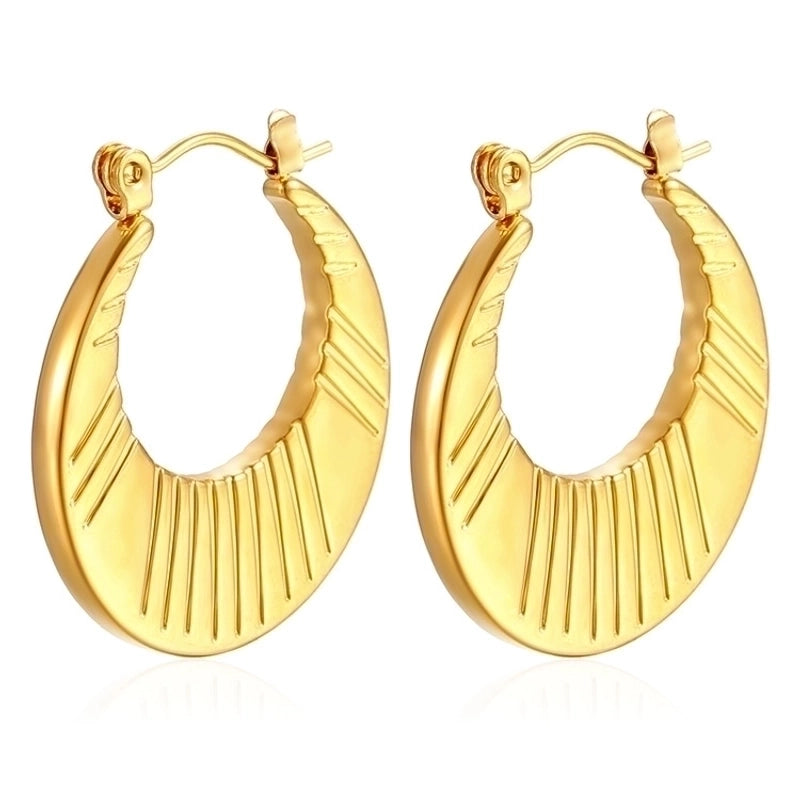 1 Pair Minimalist Classic Style Solid Color Plating 201 Stainless Steel 18K Gold Plated Earrings