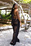 Ripped Fringed Casual Trousers Set