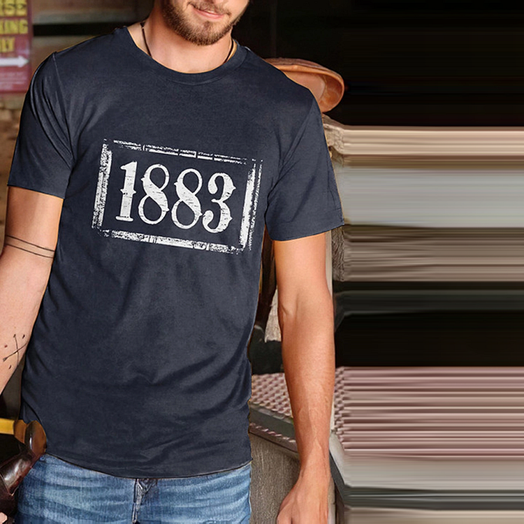 Men's Round Neck 1883  Print T-Shirt