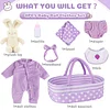17''-22'' Inches Newborn Baby Dolls Girl Purple Prince Dress 8pcs Set Outfits Accessories - RBBI-Myrebornbabydoll&reg; 