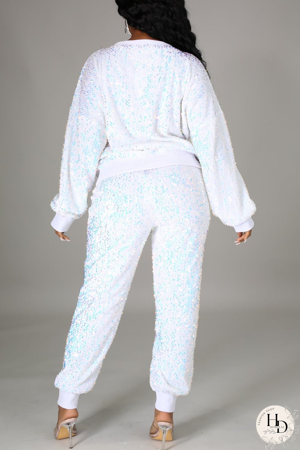 White Fashion Casual Long Sleeve O Neck Regular Sleeve Regular Patchwork Two Pieces