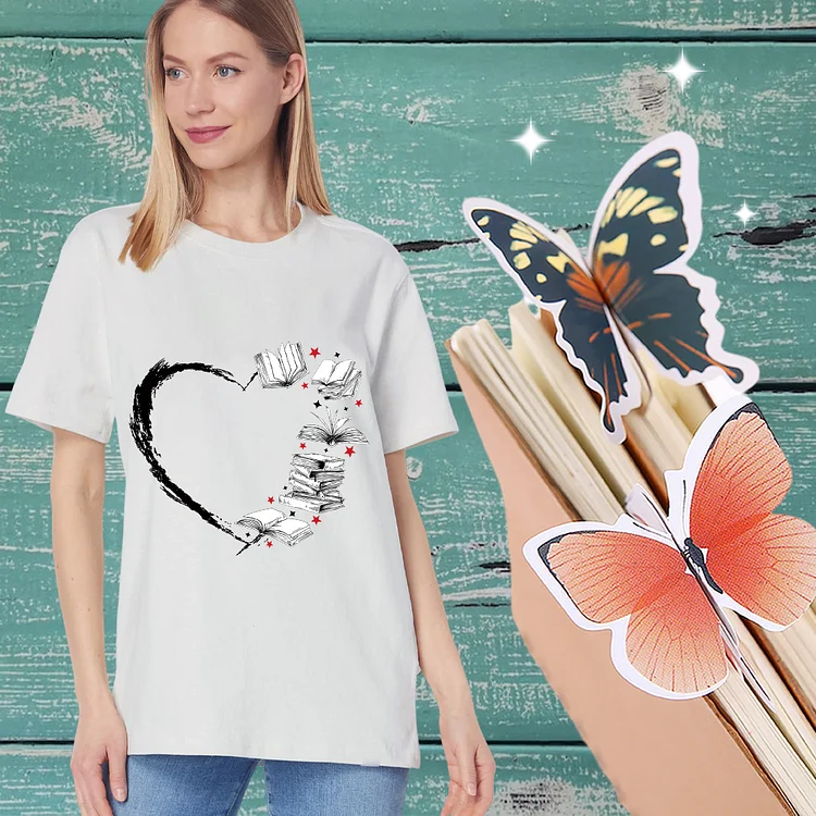 Book and Love T-Shirt with Free Gift -BSTC1668