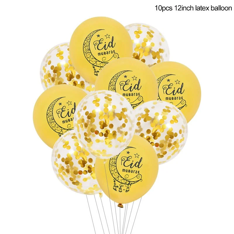Eid Mubarak Latex Balloons Islam Muslim Festival Air Globos Ramadan Kareem Party DIY Decorations Ballon Eid al-Fitr 2022