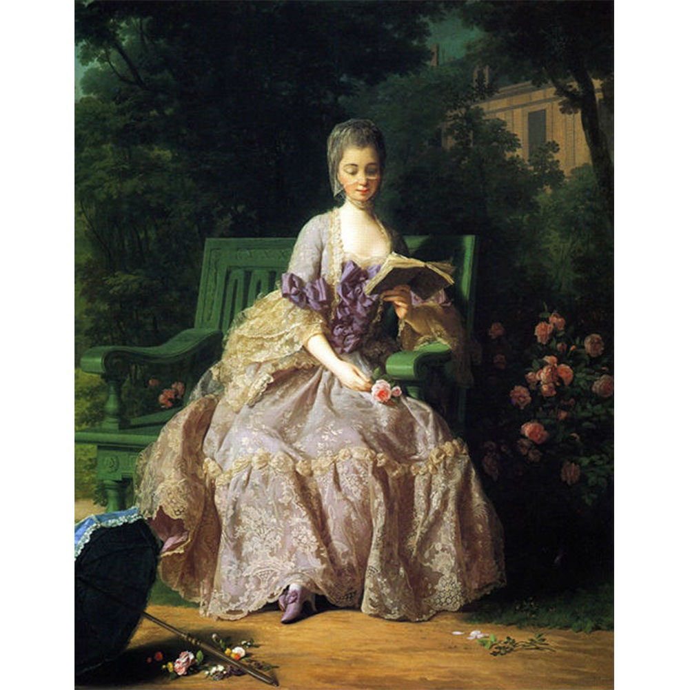 

30*40CM - Round Drill Diamond Painting - Dress Lady, 501 Original