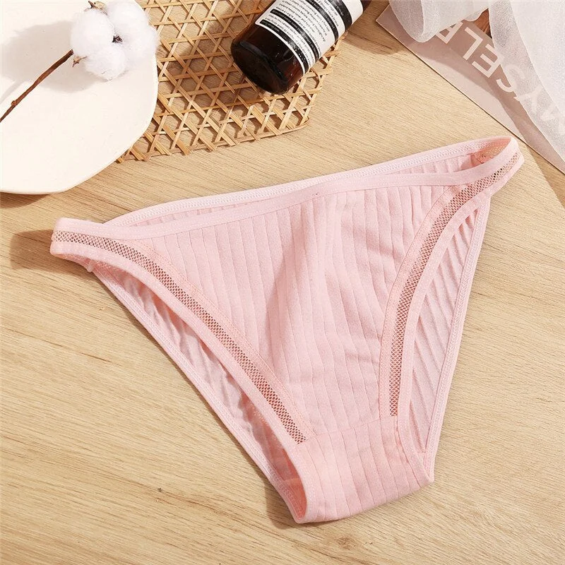 Fashion Cotton Women Panties Breathable Hollow Out Underwear Female Sexy Solid Color Briefs For Ladies Casual Comfortable Thongs