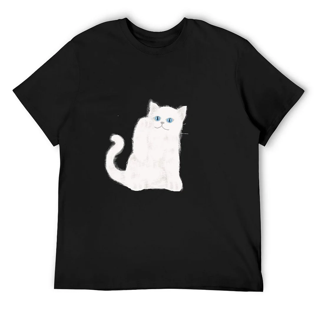 Women plus size clothing Printed Unisex Short Sleeve Cotton T-shirt for Men and Women Pattern Cat-Nordswear