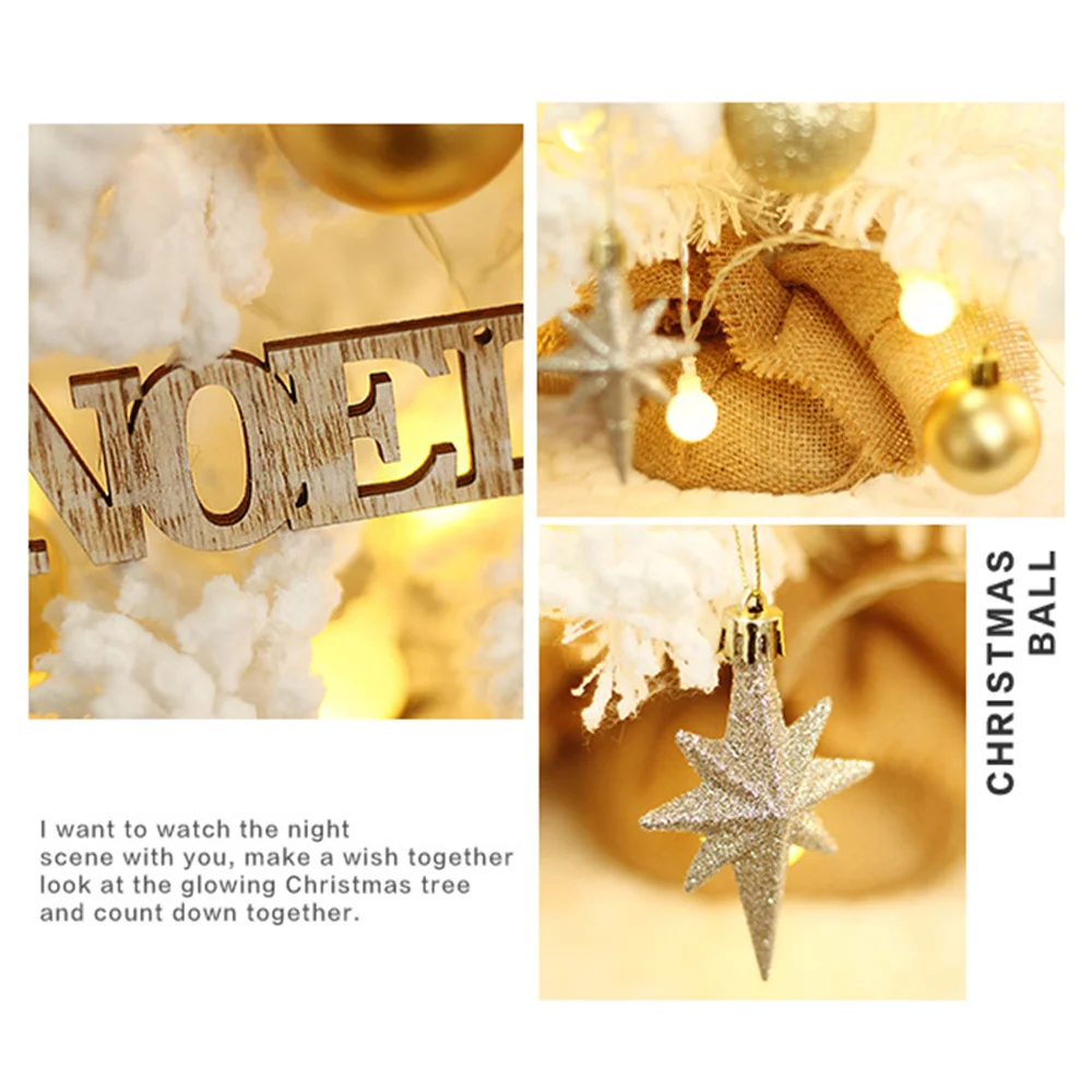 New flocked mini Christmas tree LED desktop decoration ornament