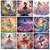 (US Only)9pcs Girl 5D DIY Special Shape Crystal Partial Diamond Painting Kit 30x30cm