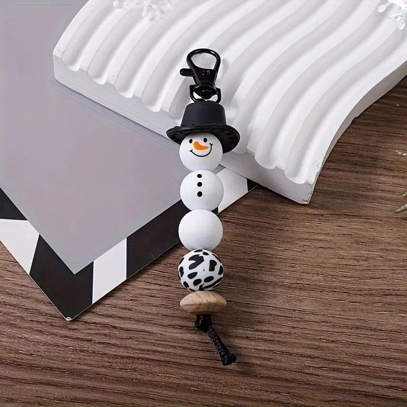 Cartoon Style Cartoon Snowman Alloy Silica Gel Beaded Christmas Bracelets Keychain