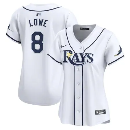 Women's Tampa Bay Rays #8 Brandon Lowe  White Home Limited Player Jersey