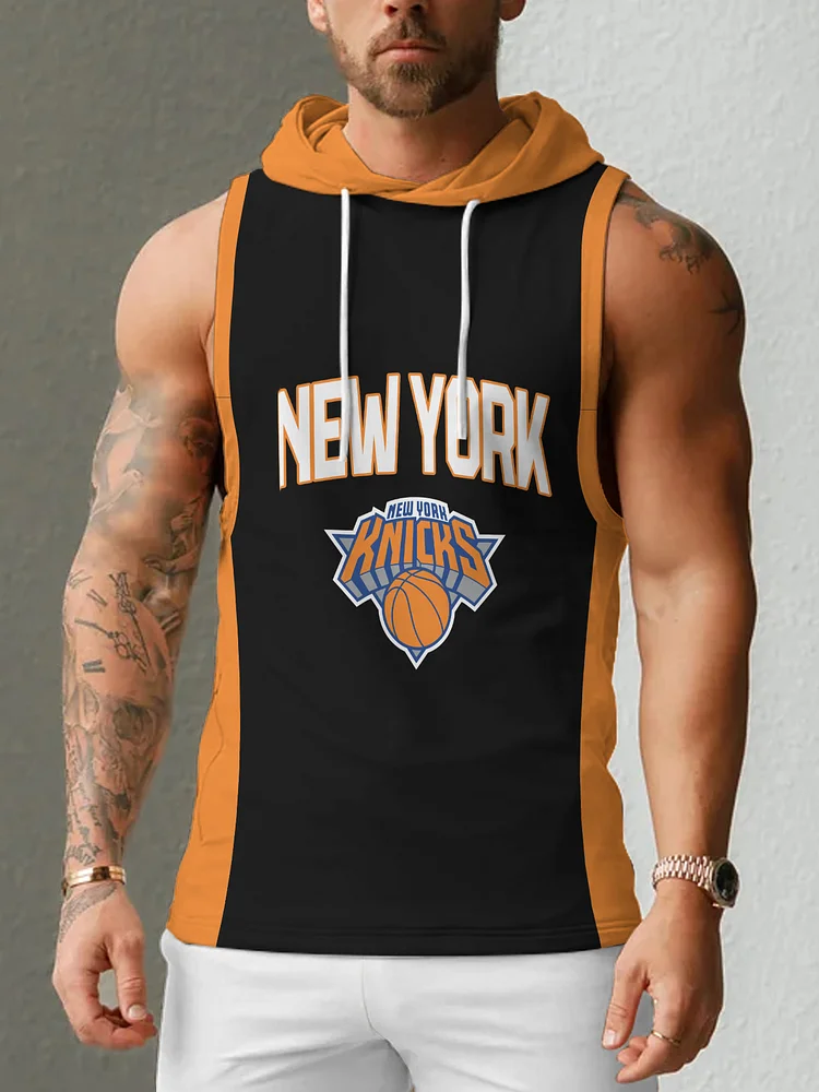 New York Knicks  Men's Casual Comfy Sleeveless Hooded Tank Top