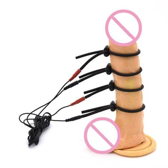 Electric Shock Cock Ring Treatment Penis Ring Sex Toys