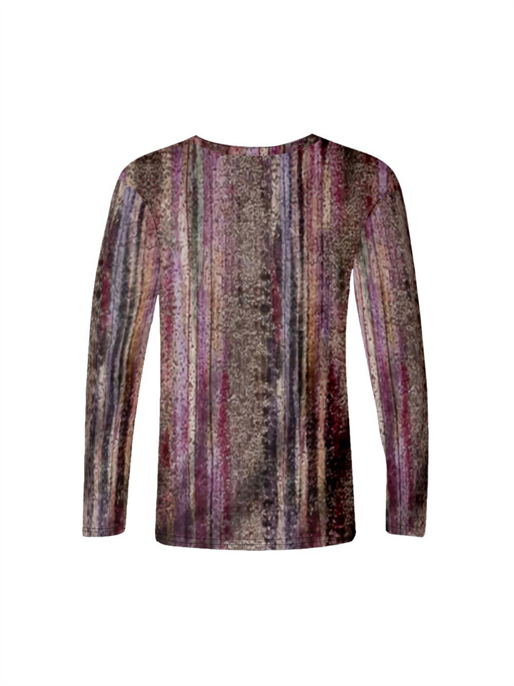 Casual Loose Basic Models Ladies Round Neck Pullover Long Sleeve T-shirt Sweater 3d Printed Tops