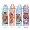 700ml Capybara Cute Water Cup with Straw & Handle Travel Water Bottle for Sports