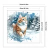 Cat Walking In Snow-14CT Stamped Cross Stitch 50*50cm/19.69*19.69in tapestrymarket