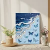 (30x40cm)DIY Pearl Painting Framed Seaside Butterfly Handmade Pearl Material Art Kit Living Room Decor