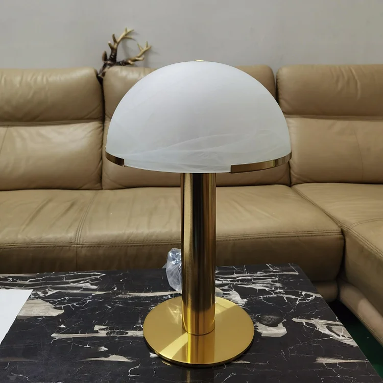 Brass Alabaster Stone Melange Table Lamp