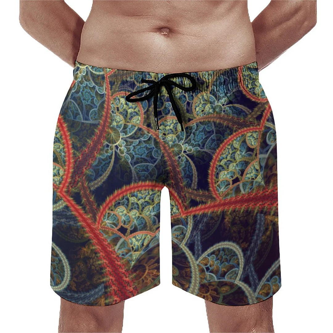 Amazing Modern Lace Men's Swim Trunks Summer Board Shorts Quick Dry Beach Short with Pockets