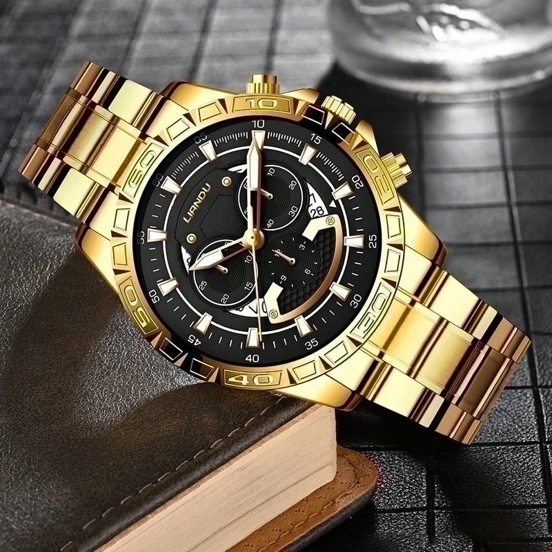 Casual Geometric Buckle Quartz Men’s Watches