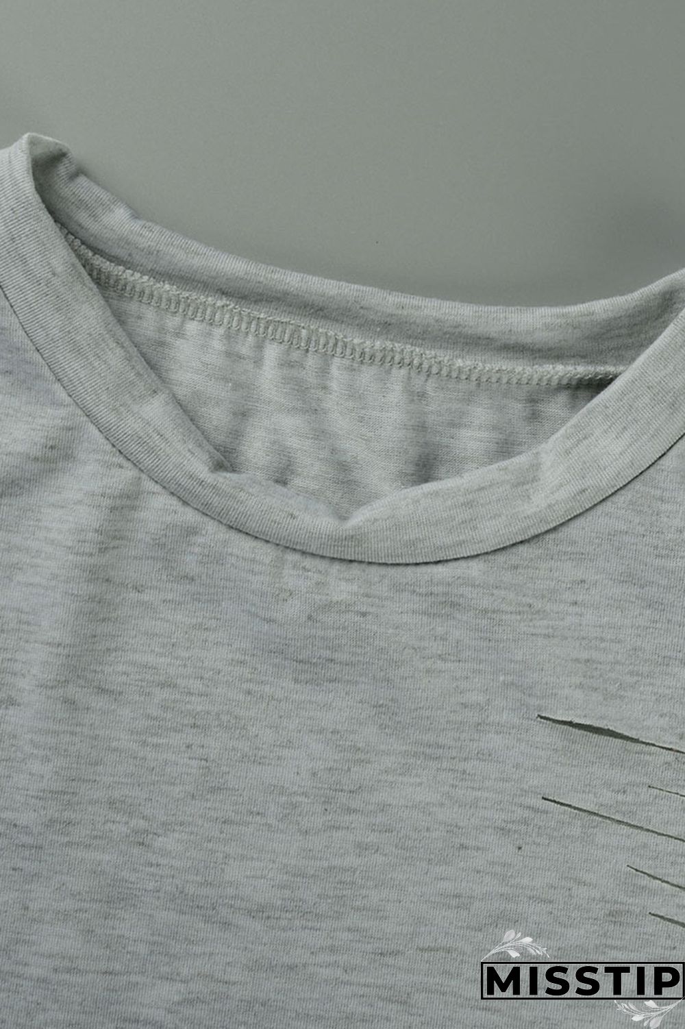 Black Casual Solid Ripped Patchwork O Neck Short Sleeve Two Pieces