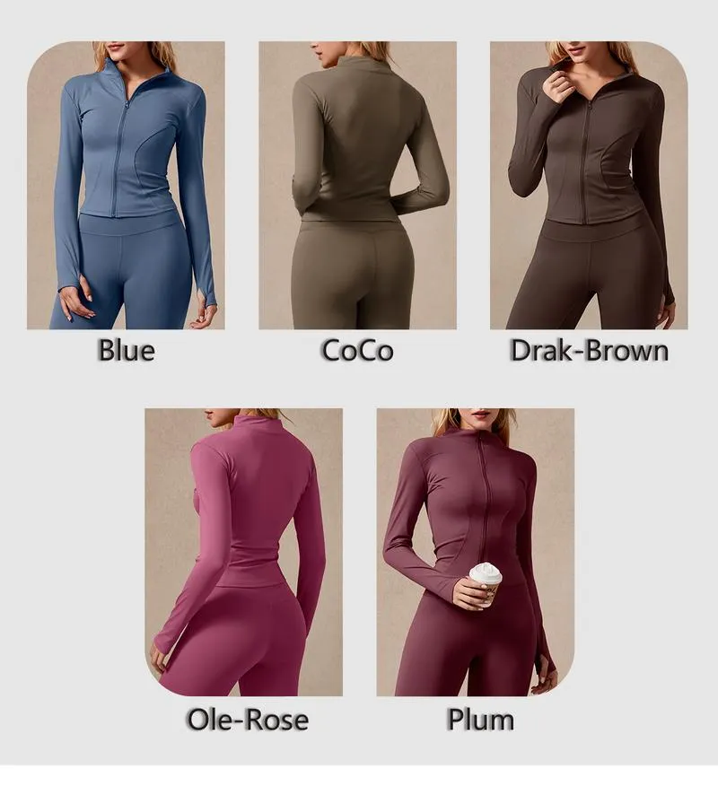 NcmRyu Women's Full Zip Long Sleeved Sports Jacket Slim Fit Quick Dry Stretch Fabric with Thumb Holes for Running Yoga Gym Workout Outfits Activewear NcmRyu Women's Full Zip Long Sleeved Sports Jacket Slim Fit Quick Dry Stretch Fabric with Thumb Holes for Running Yoga Gym Workout Outfits Activewear