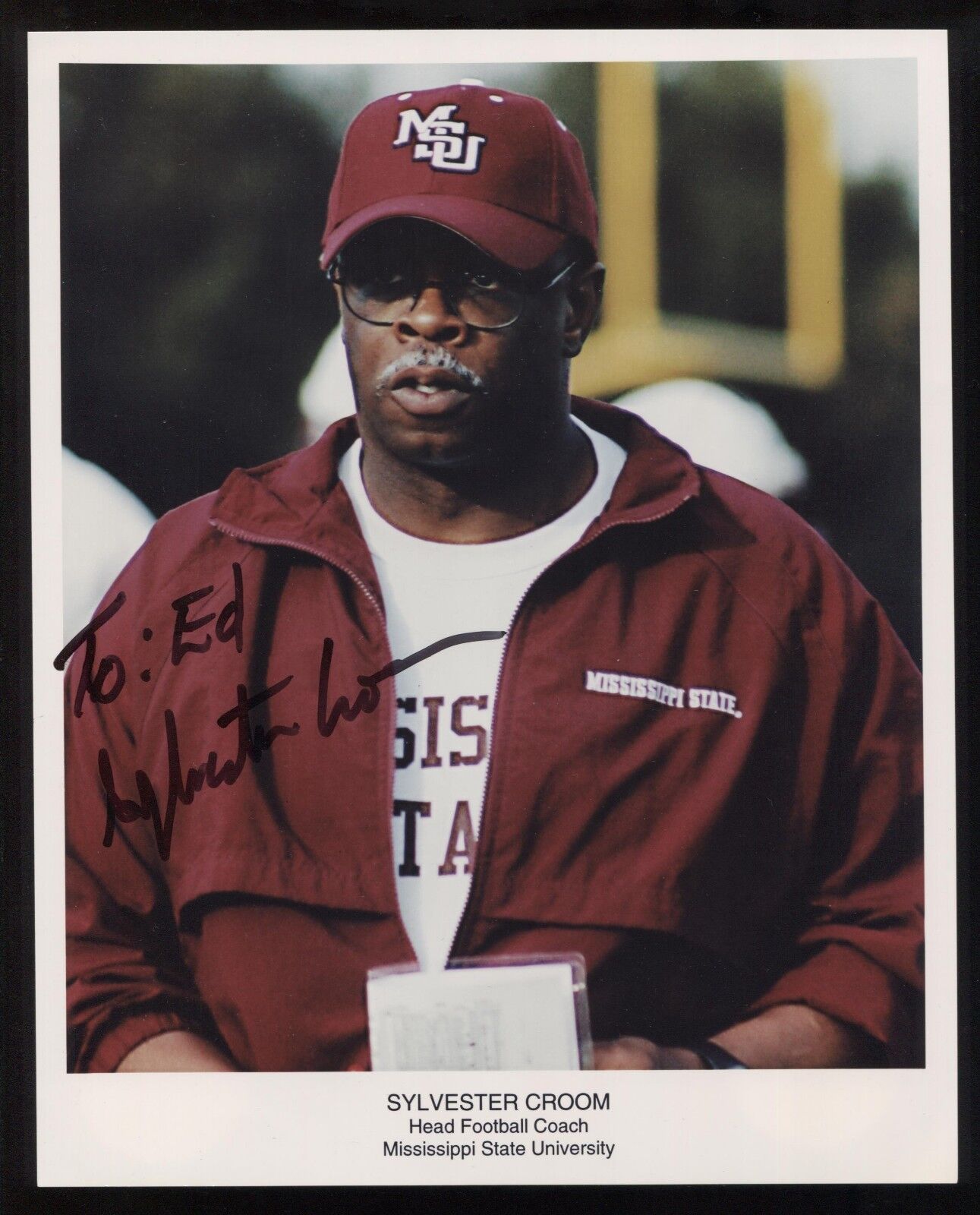 Sylvester Croom Signed 8x10 Photo Poster painting College NCAA Football Coach Autographed