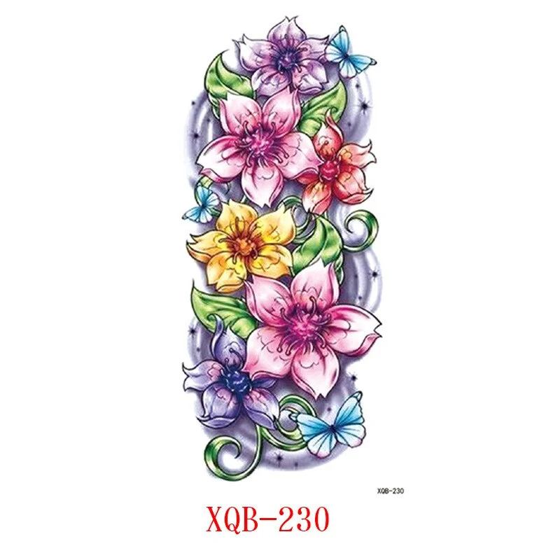 Sdrawing Flower Fake Tattoo Sticker for Women Birds Peony Temporary Tattoos DIY Water Transfer Tatoos Girls Tattoo for Men Sleeve