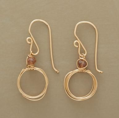 Vintage Golden Thread Drop Earrings