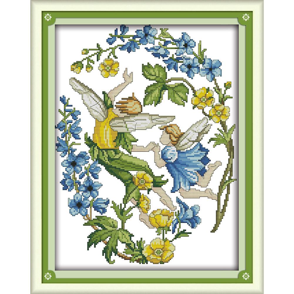 

July Flower Fairy - 14CT Stamped Cross Stitch - 41*32cm, 501 Original