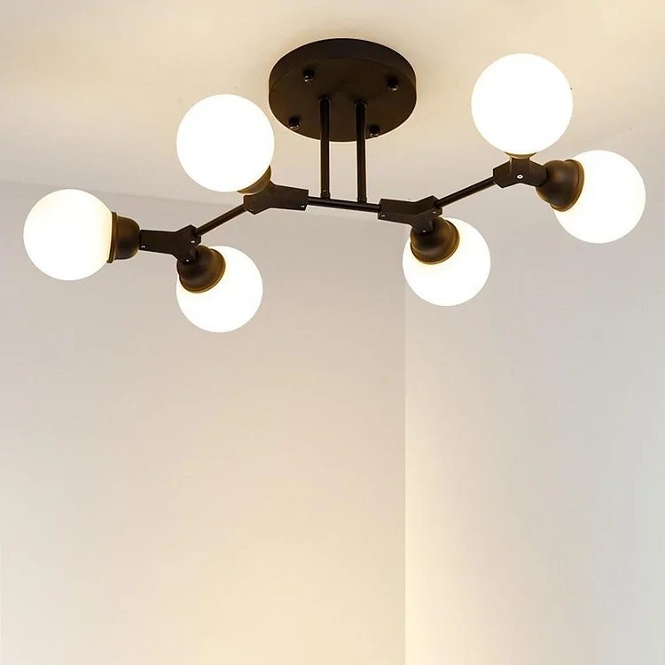 6-light Glass LED Modern Chandeliers Ceiling Lights Pendant Light - Appledas