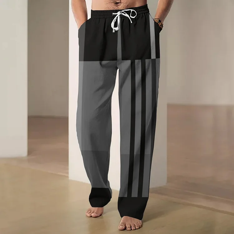 Men's Strange Color Scheme Grid Casual Lazy Pants