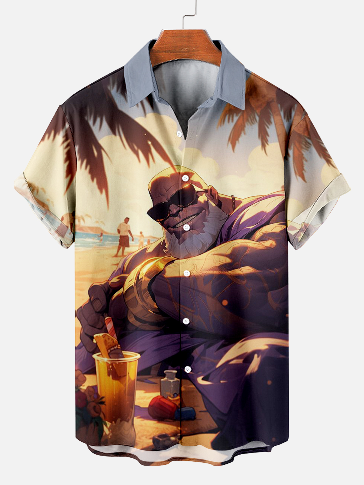 Hawaiian Grandpa Beach Vacation Short Sleeve Shirt PLUSCLOTHESMAN