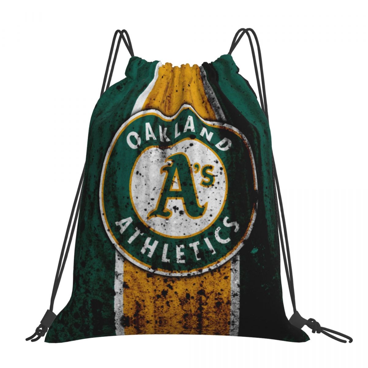 Oakland Athletics Rugged Logo Foldable Sports Gym Drawstring Bag