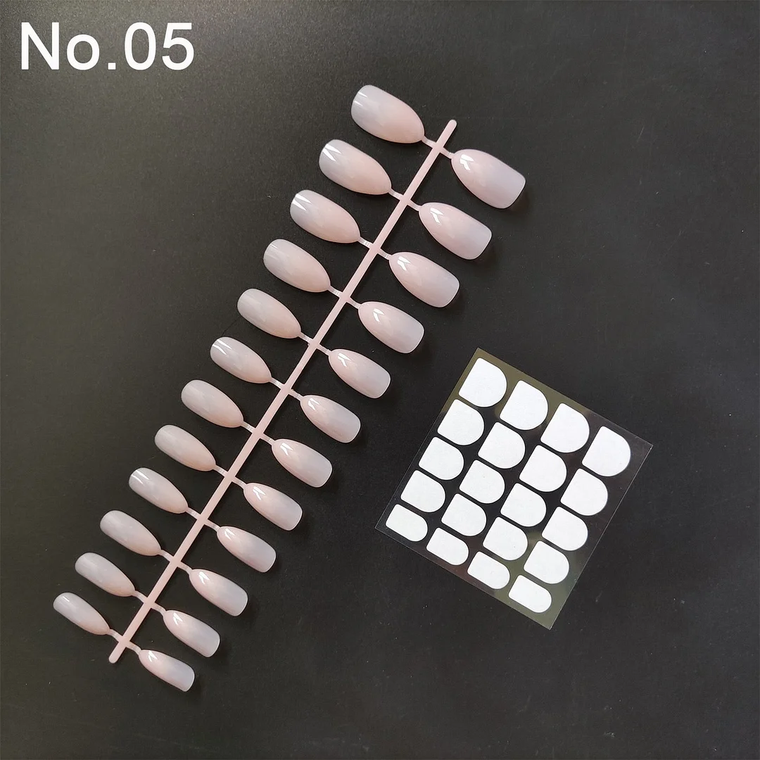 1 Set, 24 Pieces With Nail Adhesive Almond Shape False Nail Tips 20 Popular Colors Optional Full Cover Press On Nail-Nail Inspo