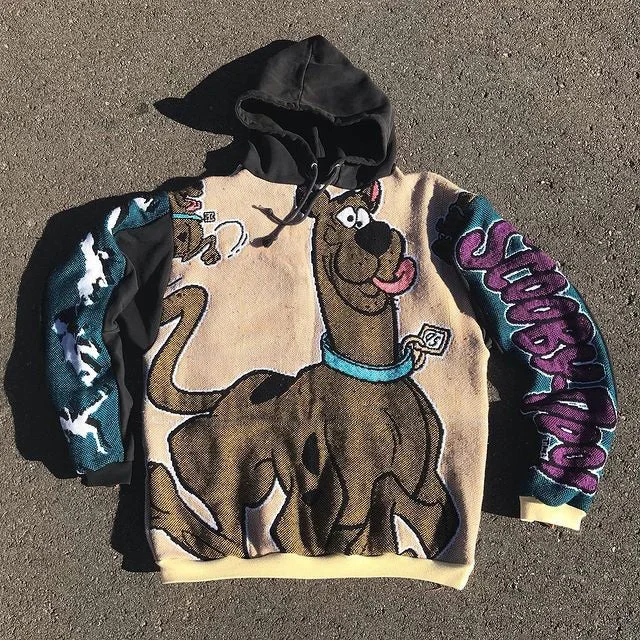 Casual Scooby Doo Stitching Print Hoodie