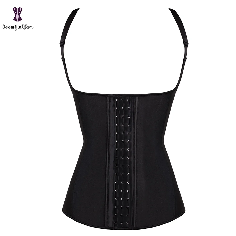 Billionm Straps Firm Body Shaper 4 Spiral Steel Boned Waist Training Corset Latex Vest Shapewear Plus Size 887#