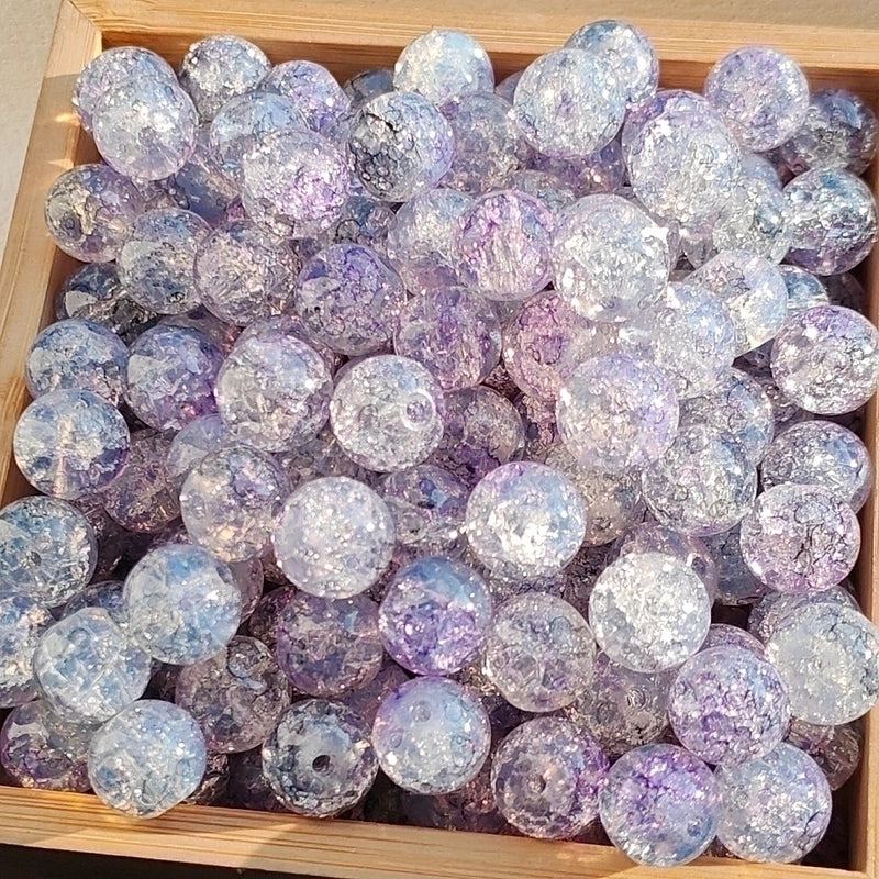 50 Pieces High Quality 8/10mm Protein Jade Broken Water Dyed Glass Bead DIY Handmade Glass Paint Beads Round Beads String Beads Materials