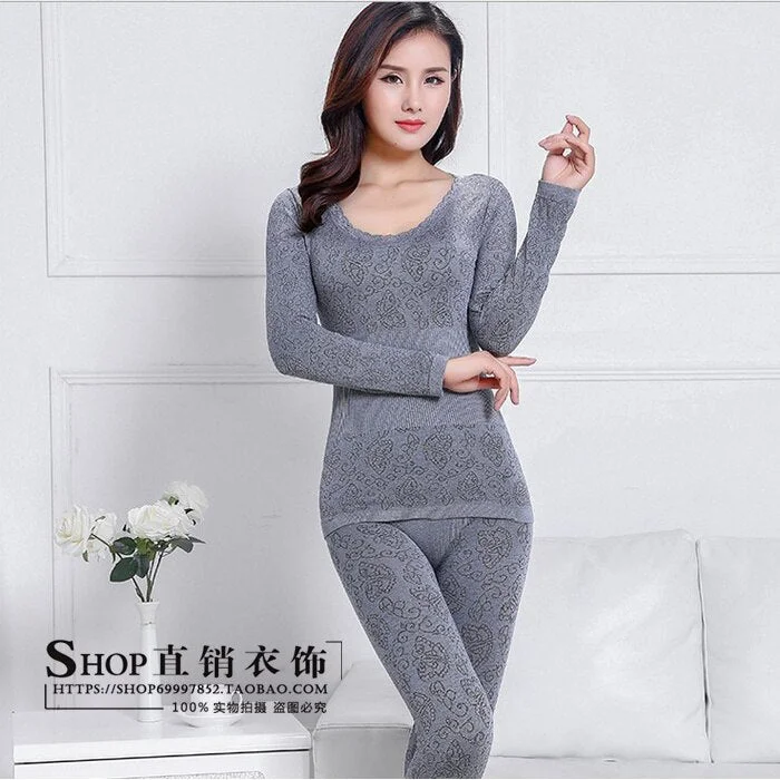 Thermal Underwear Women O-Neck Lace Thin Soft Warm Simple Abdomen Slim Tight Womens All-match Solid Breathable Cotton Trendy