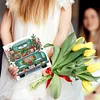 (US Only)6PCS DIY Diamond Art Greeting Cards Christmas Car Congratulations Cards