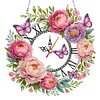 Acrylic Special Shape Peony Butterfly 5D Diamond Painting Wreath Clock