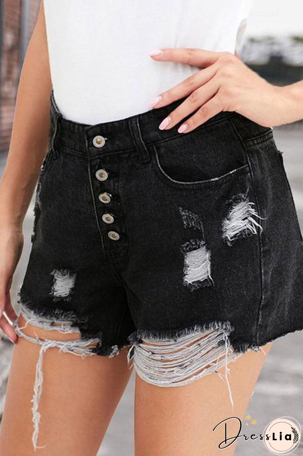 Denim Hole Ripped Distressed Shorts