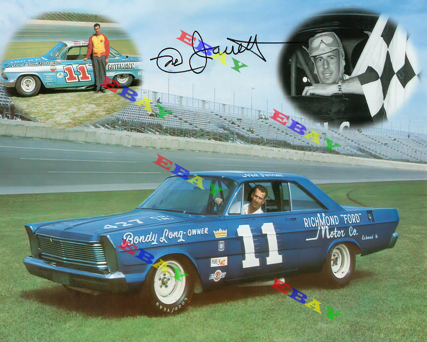 Ned Jarrett Vintage Nascar Autographed 8x10 Signed Photo Poster painting Reprint