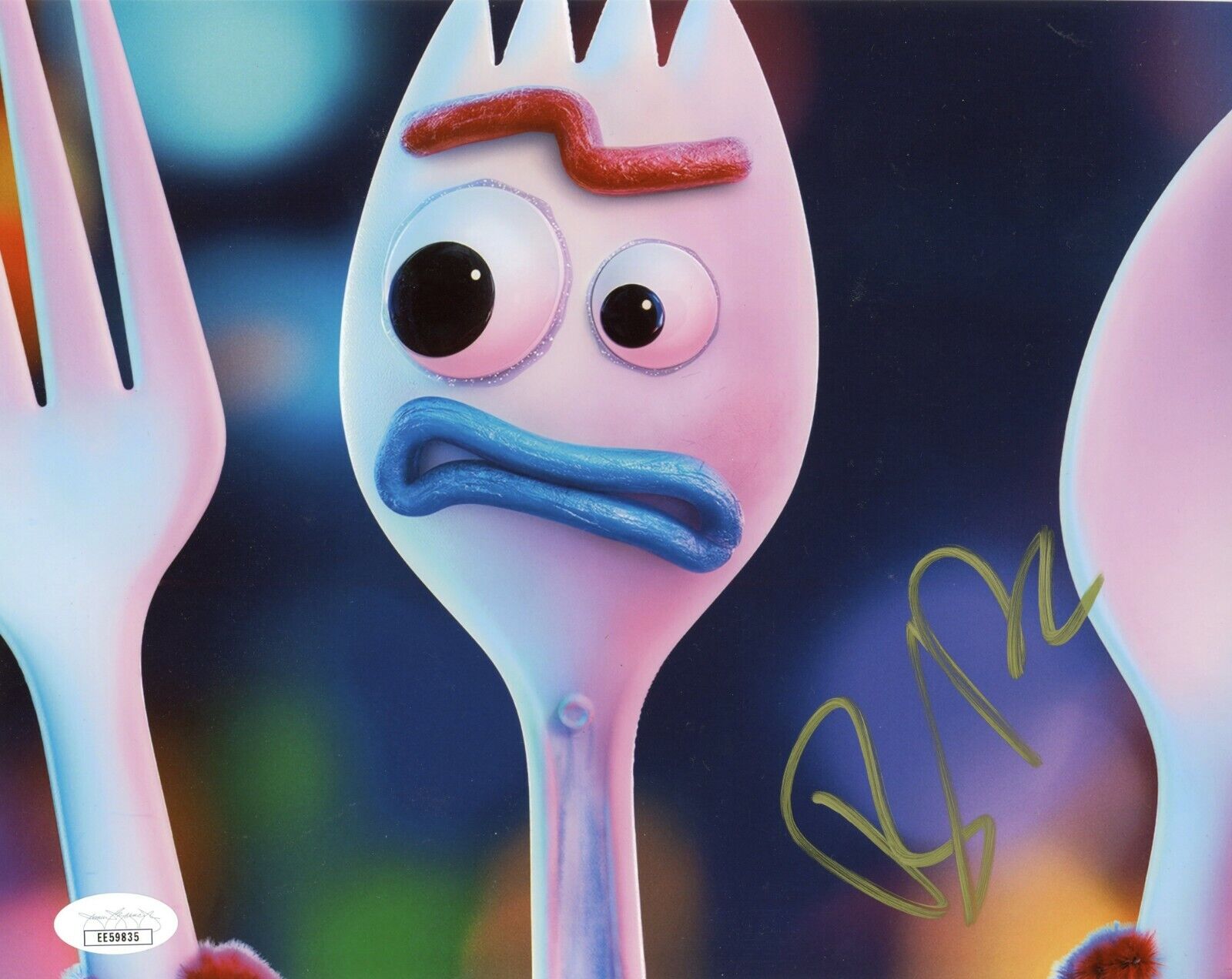 TONY HALE Authentic Hand-Signed TOY STORY 4 ~ FORKY