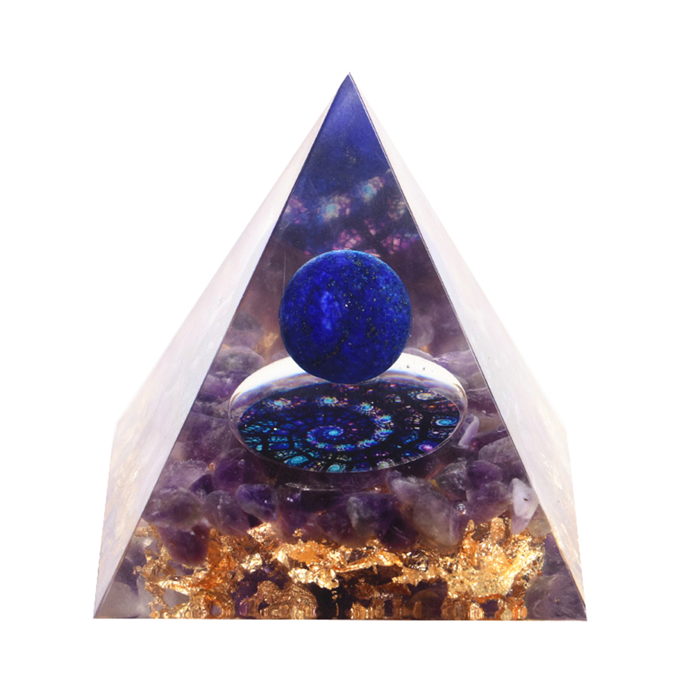 

Amethyst Crystal Pyramid Ornament Healing Peridot Crystal Home Decor (B), 501 Original