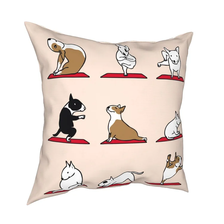 Polyester cushion cover with funny and cute Bull Terrier pattern pillowcase