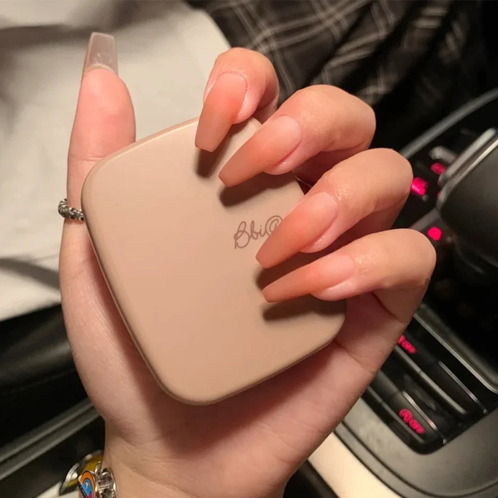 24PCS Rose Pink Color Changing Fake Nails Art Tips Press On False Detachable Full Cover Artificial Nail Art DIY Manicure No Glue-Nail Inspo