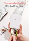 HanYin MT53 Photo Printer, Smartphone Printer, ZINK Printing Technology,Compatible With AR Photo, Bluetooth Connection, USB Charging, Includes 5 Sticker Photos